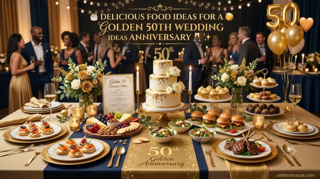 Delicious Food Ideas for a Golden 50 Wedding Celebration Ideas Anniversary