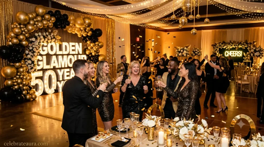 Golden Glamour Party Theme